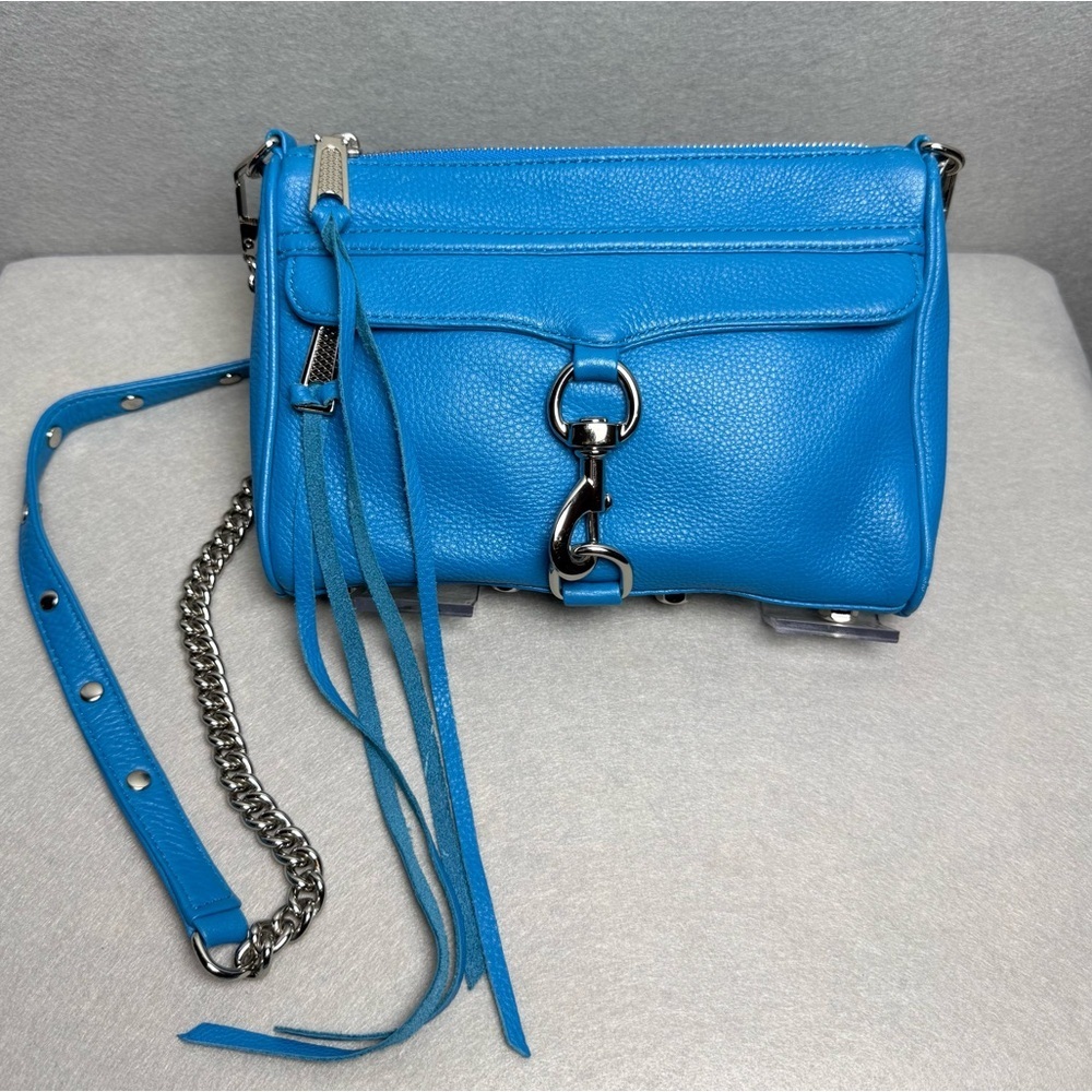 Rebecca Minkoff Women’s Mini MAC in True Turquoise Crossbody Leather Handbag